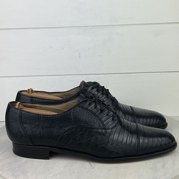 Vntg Lizard Blue Dress Shoes Men Sz 10.5 Made in Spain For Boyds of Philadelphia main image 10